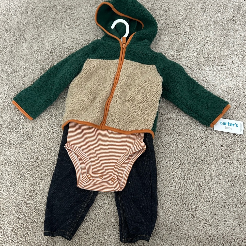 NWT Carters 3pc fleece outfits